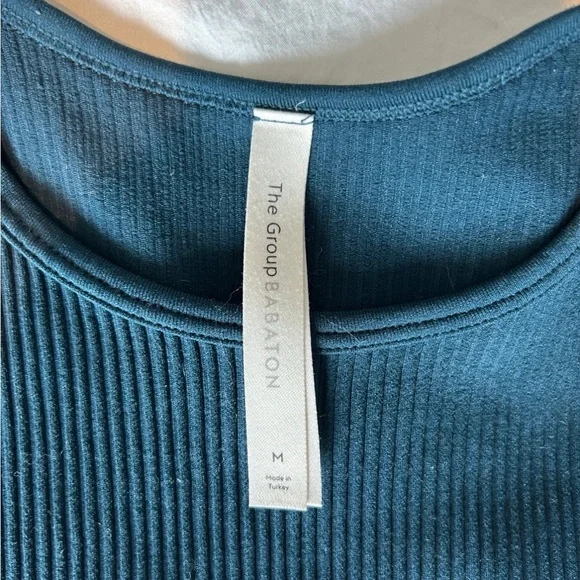 Aritzia ribbed short sleeve bodysuit teal M - Picture 2 of 3